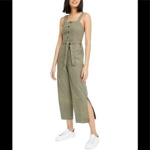 OAT‎ New York Wide Leg Cropped Green Overall Small